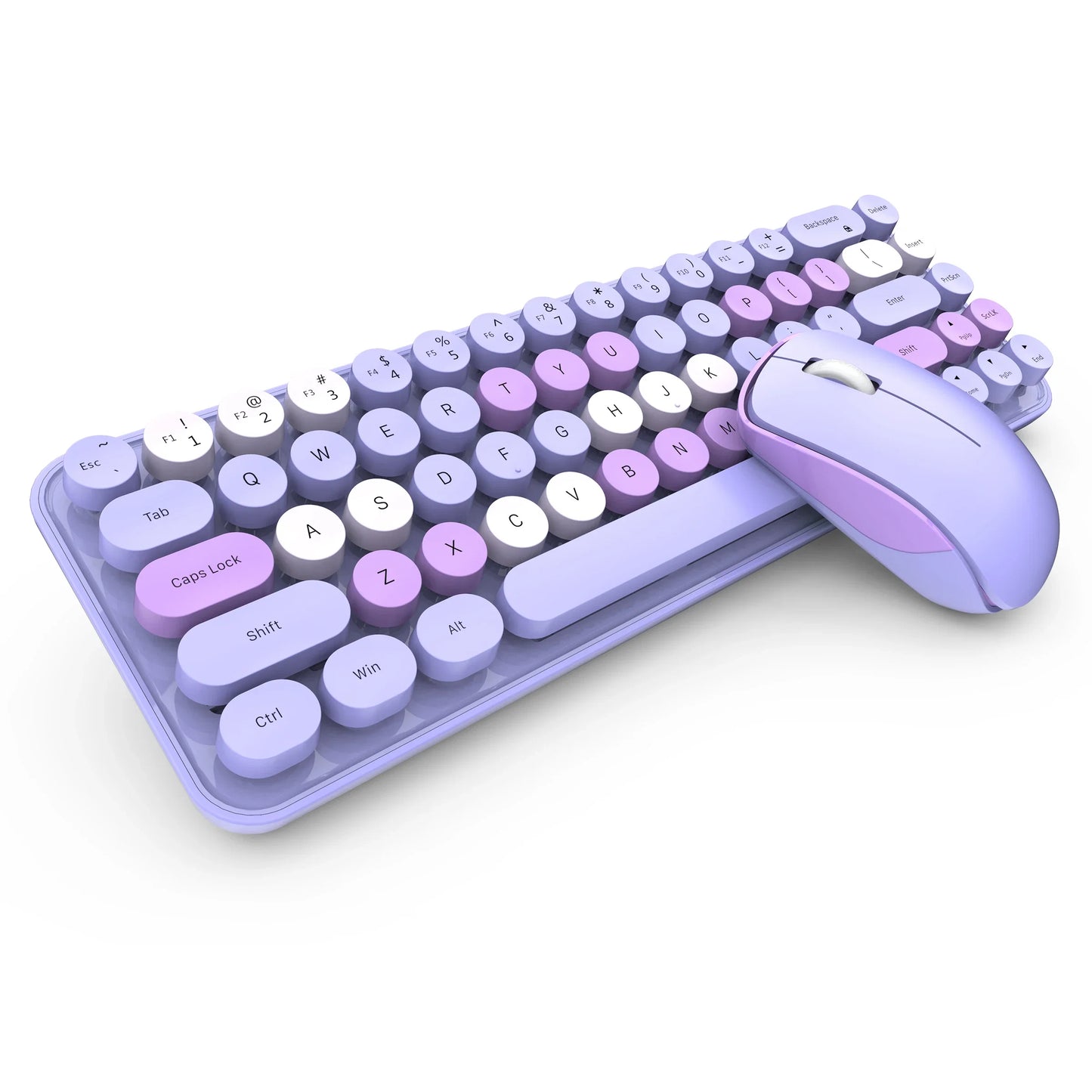 MOFii Idol Wireless Keyboard Mouse Combo, Macaron Gradient, Quiet Compact Portable Set for Laptop/Desktop Office