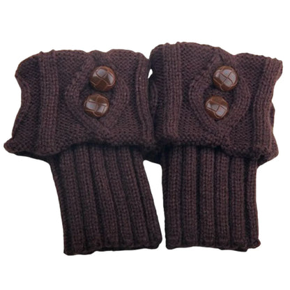 Women's Short Knit Diamond 2-Button Boot Cuffs — Knit Leg Warmers & Boot Covers