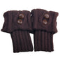Women's Short Knit Diamond 2-Button Boot Cuffs — Knit Leg Warmers & Boot Covers