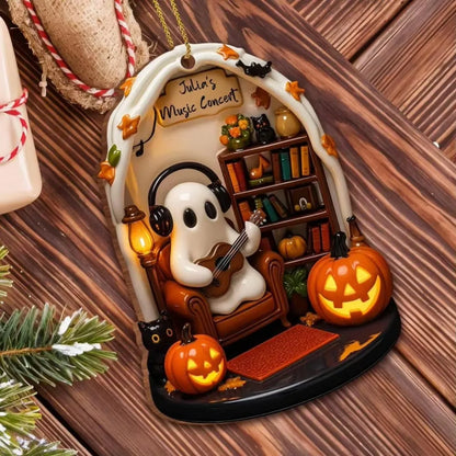 2D Halloween Ghost Hanging Ornament - 8 x 5 cm
