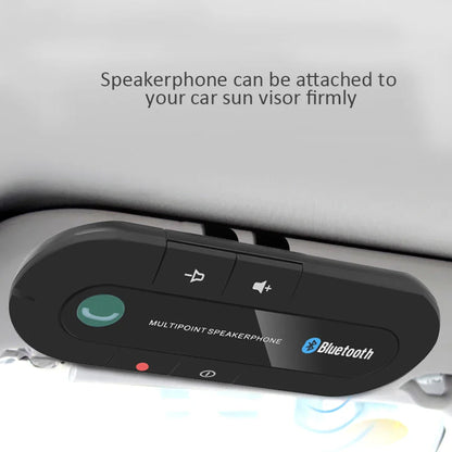 Bluetooth 4.1 Hands-Free Car Speakerphone Sun Visor Clip – Wireless Stereo Speaker with Mic, 10m Range