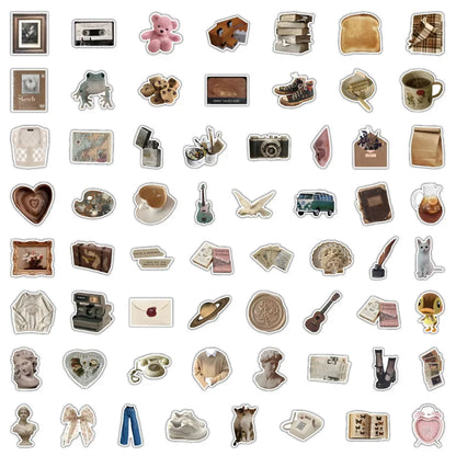 10/30/60/120PCS Ins Vintage Art Vsco Cartoon Stickers Aesthetic Decals Laptop Luggage Skateboard Car Waterproof Sticker Kid Toy