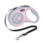 Retractable Dog Leash 3m/5m (9.8ft/16.4ft) Nylon Rope with Quick-Release ABS Case and Paw Print Keychain