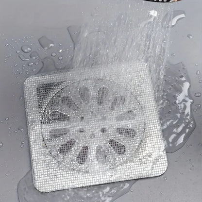 Disposable Shower Hair Catchers Mesh Drain Covers Stick-On Sink & Floor Strainers