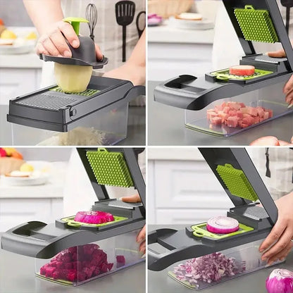 16-in-1 Multifunctional Vegetable Chopper & Kitchen Gadget, Grater, Egg Separator, Peeler, Slicer