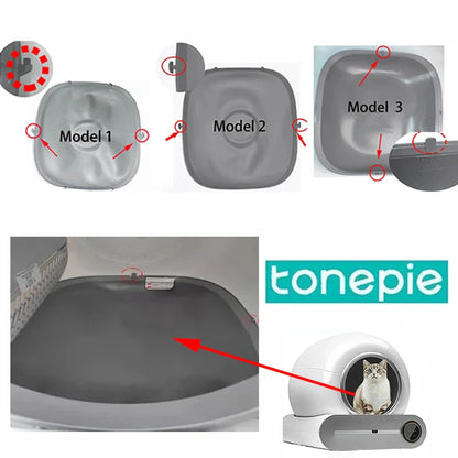 Replacement Silicone Litter Box Pad — Mat for Automatic Cat Litter Bin Bottom, Semi-Closed Capsule Style