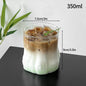 Aesthetic Borosilicate Glass Coffee Cup — Cold Coffee Mug & Cocktail Glass, 350–465ml (12–16oz)