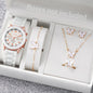 5/6-Piece Women's Quartz Watch & Jewelry Gift Set - Silicone Band, 38mm (1.50 in)