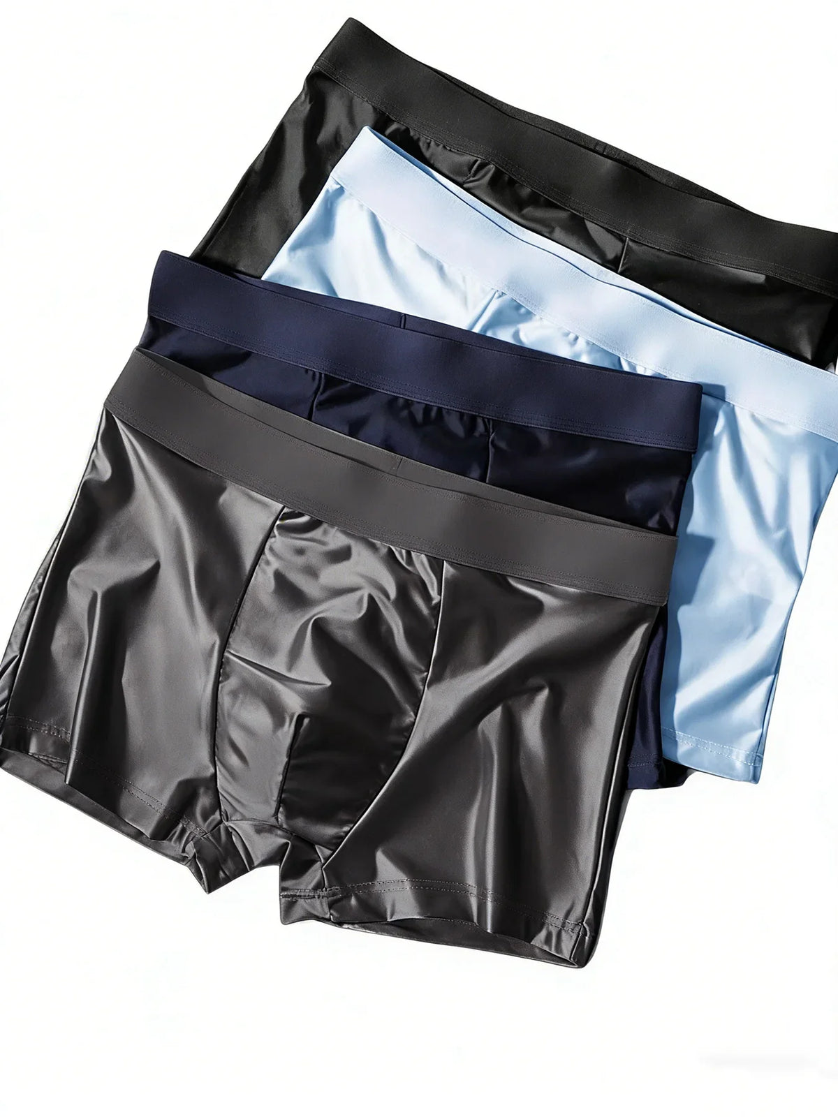 Men's Ice Silk Boxer Briefs - 4-Piece Pack