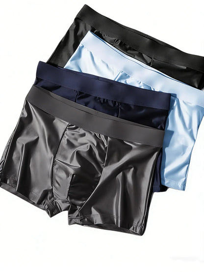 Men's Ice Silk Boxer Briefs - 4-Piece Pack