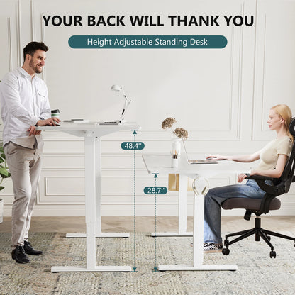 JHK 63" x 24" Electric Standing Desk - 28.35"-46.46" Height, 3 Memory Presets, 154 lbs Capacity, Anti-Collision, EPA/CARB, Oak/Black/White/Rust