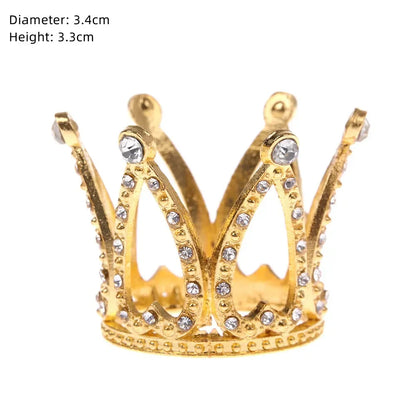 Rhinestone Crown Baking Cake Topper Headwear Decoration Children's Hair Accessories Princess Wedding Birthday Party Supplies New
