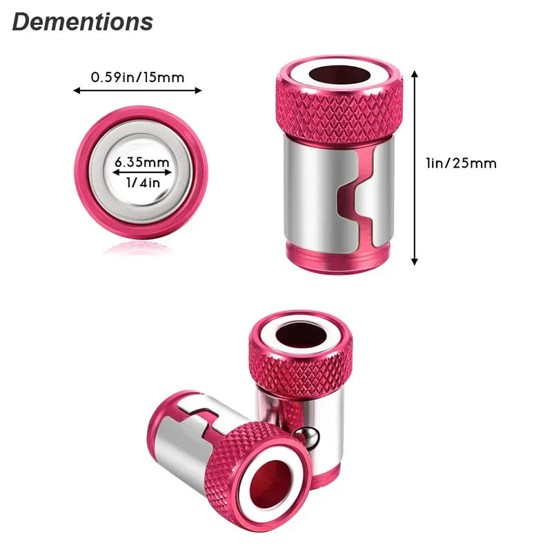 Magnetic Bit Holder Ring 1/4-Inch (6.35mm) Alloy Screwdriver Bit Magnetizer