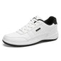 Men's Leather Lace-Up Vulcanized Sneakers, Casual Comfortable Ankle Trainers