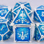 Skull and Dragon Metal Dice Set - 7-Piece Polyhedral DnD Dice for Dungeons & Dragons Tabletop RPG