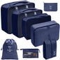 7/8/9/10-Pcs Travel Organizer Packing Cubes Set – Portable Luggage Storage Bags for Clothes, Shoes & Accessories