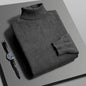 Men's Slim Fit Knit Turtleneck Sweater – Anti-Pilling Long Sleeve Pullover for Autumn & Winter