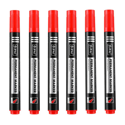Permanent Fine Tip Marker Pens 1.5mm Waterproof Ink - 3/6 Pack Black Blue Red