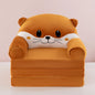Foldable 3-Layer Plush Kids Sofa Chair Cartoon Baby Seat with Removable Cover
