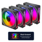 Infinite Mirror ARGB 120mm (4.72 in) PWM PC Case Fan — 5V 3-Pin ARGB & 12V 4-Pin PWM, 800–2000 RPM, Hydro Bearing