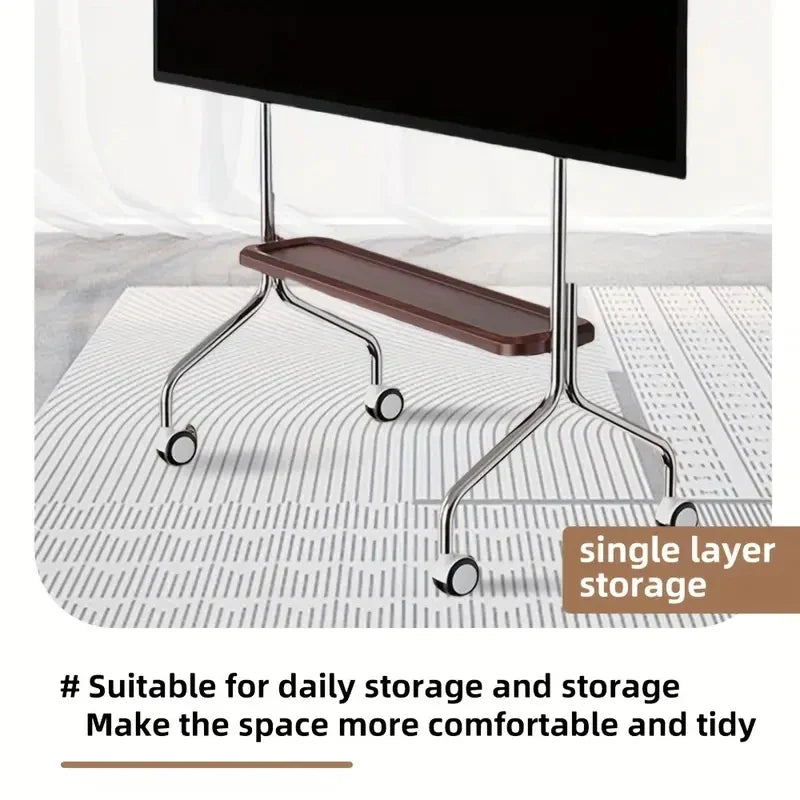 Stainless Steel Rolling Floor Mobile TV Stand for 32-75 Inch LCD LED Screen TVs TV Cart Holds up to 110Lbs Max VESA 600x400mm