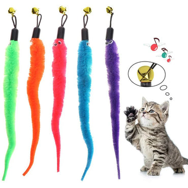 Plush Caterpillar Replacement Heads for Cat Wand, Interactive Plush Worm Toy Accessory, Pack of 5/6/10/11