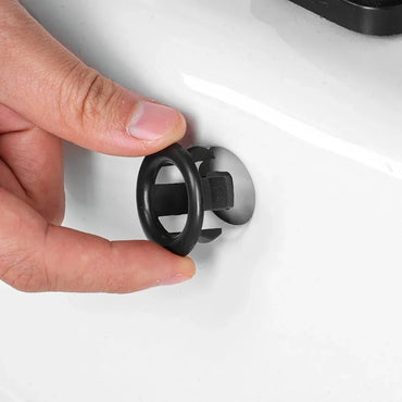 Sink Overflow Ring Cover 1/2/4-Pack Plastic Basin Overflow Hole Trim for Bathroom and Kitchen - Fits 22-24mm & 47-48mm Apertures