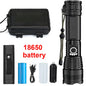High-Power Rechargeable LED Tactical Flashlight, Aluminum Telescopic Zoom, USB-C, IPX65 Waterproof for Camping & Fishing