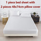 Satin Fitted Sheet Set 3-Piece (1 Fitted Sheet + 2 Pillowcases) Soft Breathable Solid Color Bedding