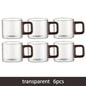 2/4/6-Pack Heat-Resistant Borosilicate Glass Tea & Espresso Cups with Walnut Handle, 120 ml (4 fl oz)