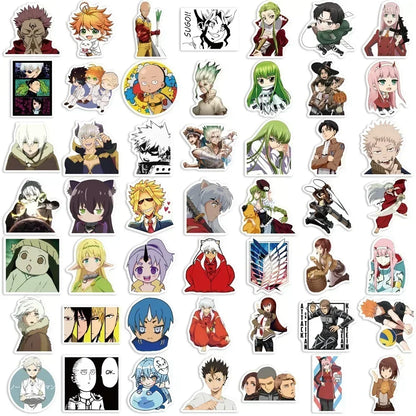 100/300Pcs Mixed Anime Stickers Cartoon Sticker Decals Laptop Motorcycle Luggage Phone Waterproof Sticker for Children Toy