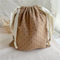 Printed Floral Diaper Bag – Cotton Drawstring Mommy Nappy Bag, Travel & Stroller-Friendly Organizer