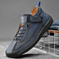 Handmade Men's PU Leather Slip-On Loafers Breathable Casual Moccasins Rubber Outsole Plus Sizes