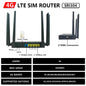 4G LTE Router Modem with SMA Antenna Connectors, SIM Card CPE Hotspot, 300 Mbps Wi‑Fi, VPN/Firewall