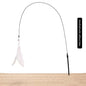 Interactive Cat Feather Teaser Wand with Bell, Extendable Rod, Suction Cup & Replaceable Feather Head