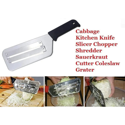 Stainless Steel Cabbage Slicer with Handle - Multi-Function Vegetable Shredder & Peeler