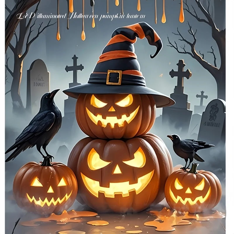 Halloween Pumpkin Lantern, 9-Inch, 10 Designs