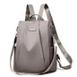 Lightweight Waterproof Nylon Women's Backpack - Large Capacity, Detachable Shoulder Strap, Solid Color Multi-Functional Bag