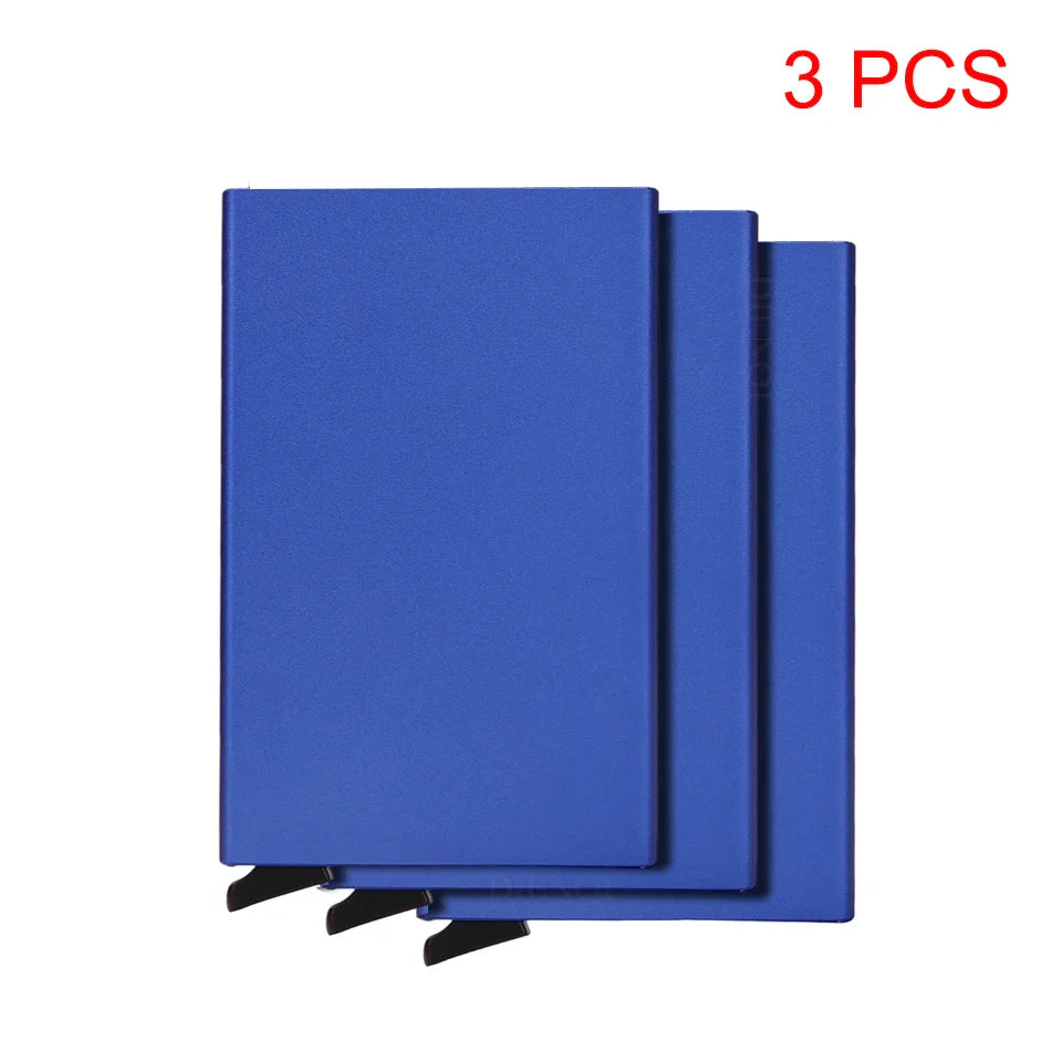 RFID Metal Pop-Up Card Holder Wallet – Slim Minimalist Small Black Unisex
