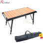Portable Folding IGT Camping Table with Removable Wood Top — Lightweight Aluminum Camp BBQ & Gas Stove Stand for Picnic & Fishing