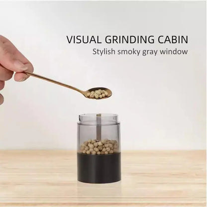USB Rechargeable Electric Pepper Grinder and Salt Mill with Dual Chambers and Charging Base