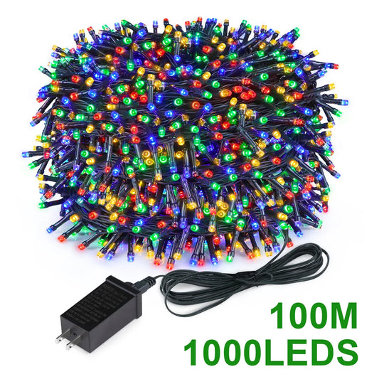 Waterproof LED Fairy String Lights (Warm White / White / RGB) – Curtain & Party Lights, 10–100 m (33–328 ft) Indoor/Outdoor for Wedding & Christmas