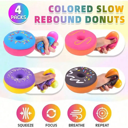 Donut Sensory Fidget Toy – Soft Silicone Stress Relief Squeeze Toy, Random Color