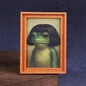 1Pc Mini Wooden Photo Frame Frog Fridge Magnet Funny Green Frog & Haircut Modern Kitchen Decor Durable Refrigerator Ornament