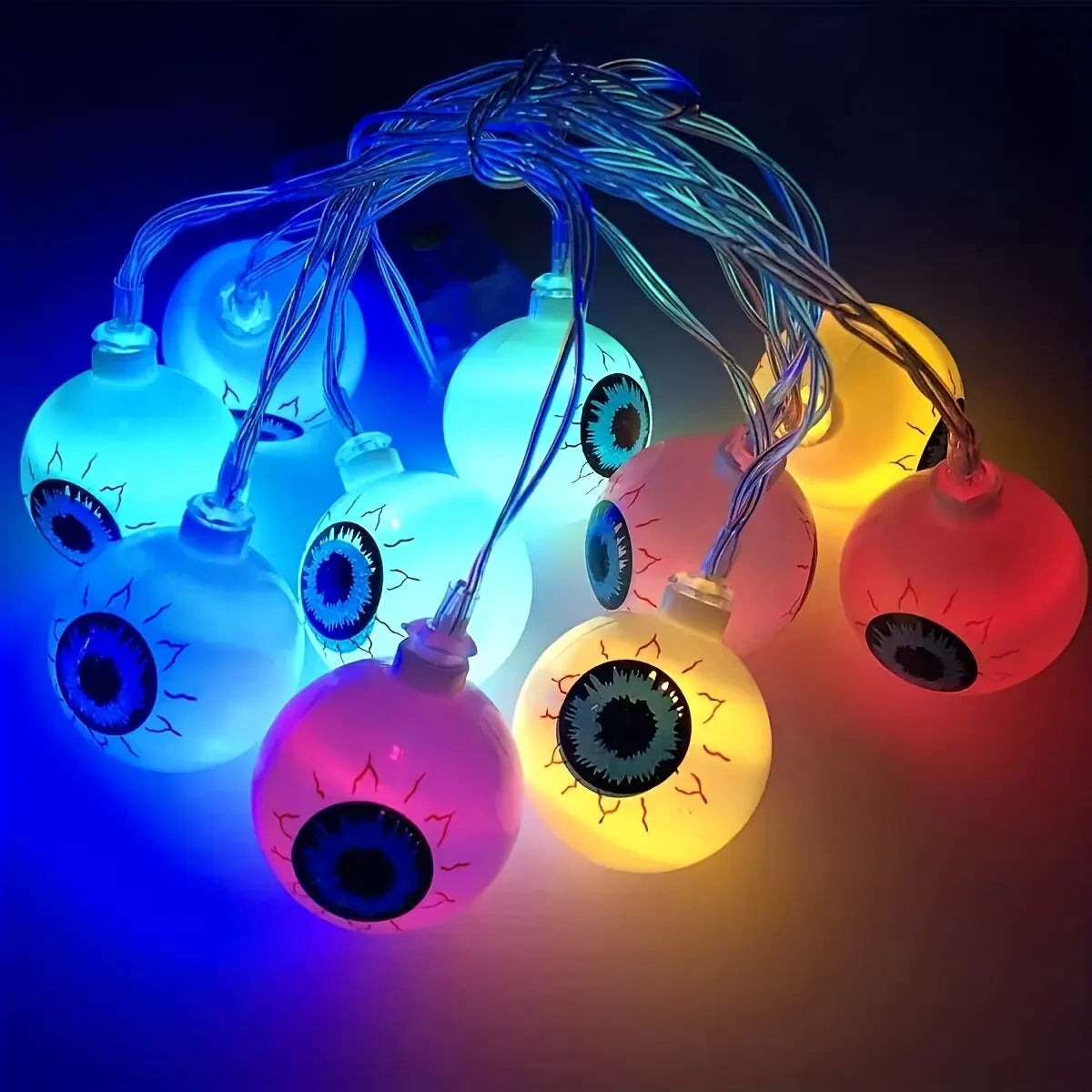 Halloween Eyeball LED String Lights, Battery Operated