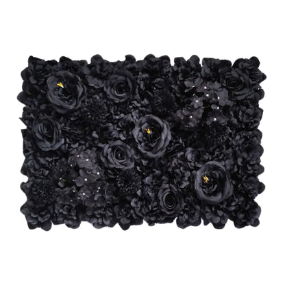 MEIHON Silk Rose Flower Wall Panel - 60x40cm Artificial Backdrop, Connectable, 34 Color Options for Wedding, Home & Events