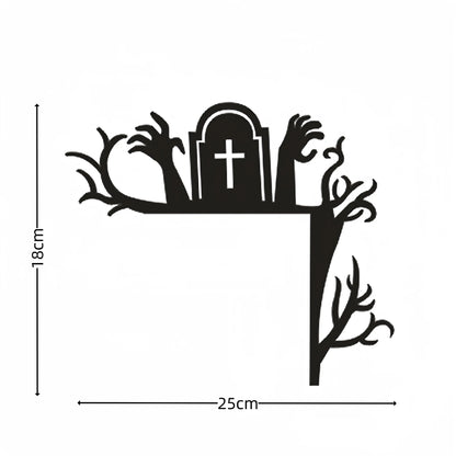 Halloween Wooden Door Frame Corner Decoration – Gothic Spider, Bat & Ghost Ornament for Home Door & Window – 8 Designs