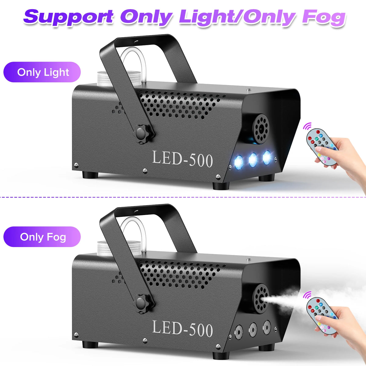 Fieryzeal 500W Fog Machine with RGB LED and Remote