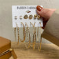 Gold Butterfly & Heart Dangle Earrings Set – Acrylic Drop Jewelry for Women