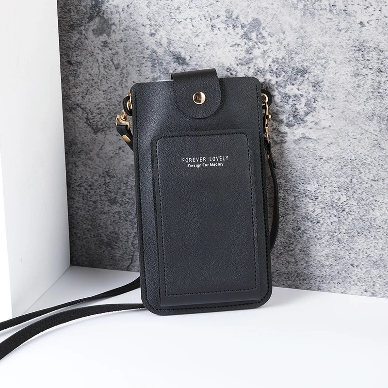 Solid Color Minimalist Shoulder Crossbody Phone Bag – Women's Card & Driver's License Wallet